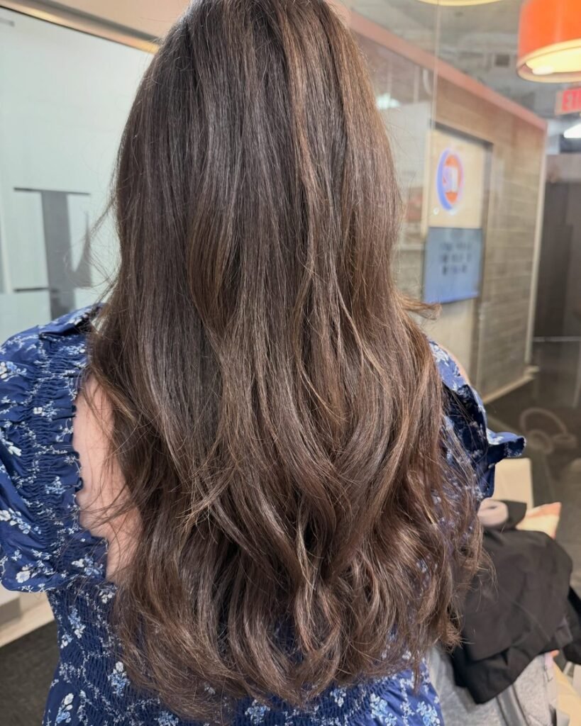 Wavy long layers - long layered haircut for women over 50