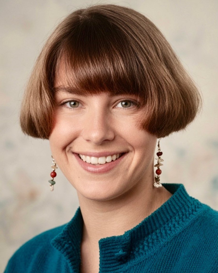 Ear-Length Bob for thick hair - low maintenance short bob haircut