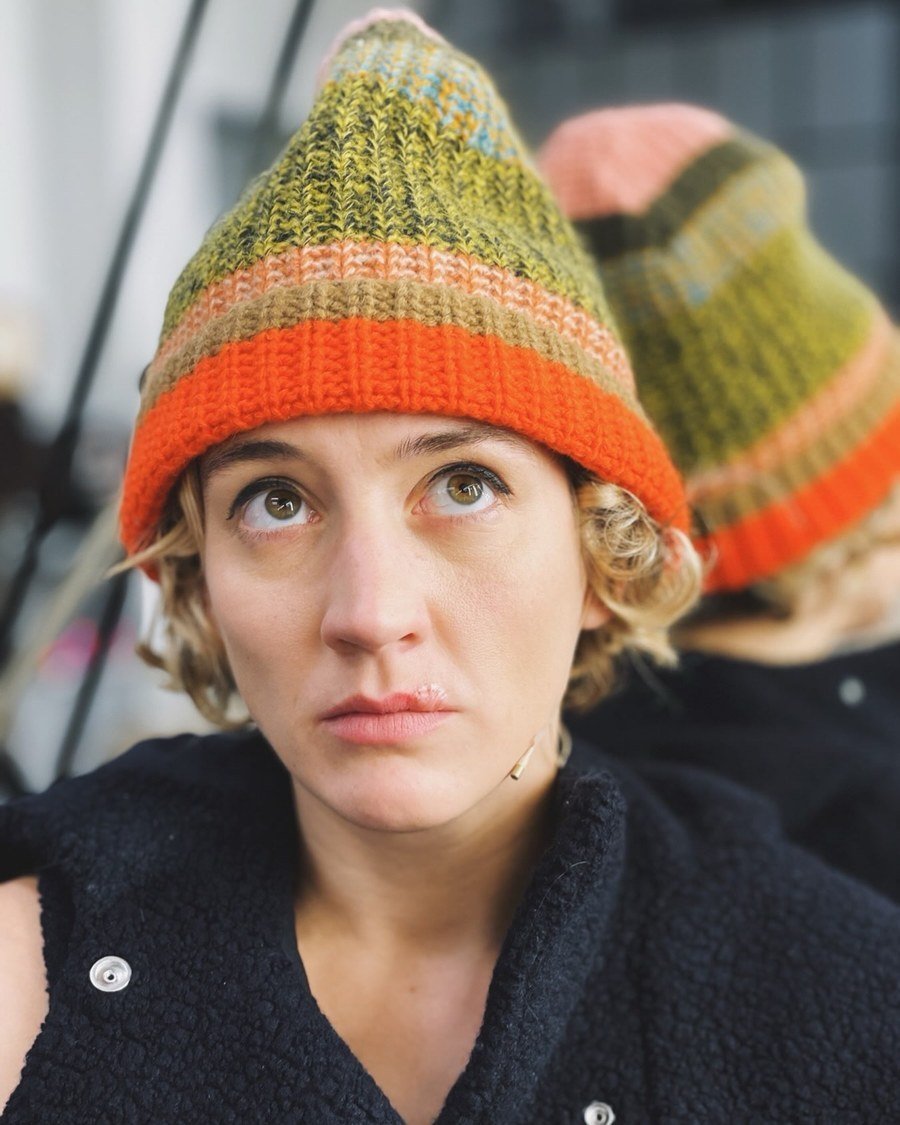 The Pixie with Fringe Out - beanie hairstyles