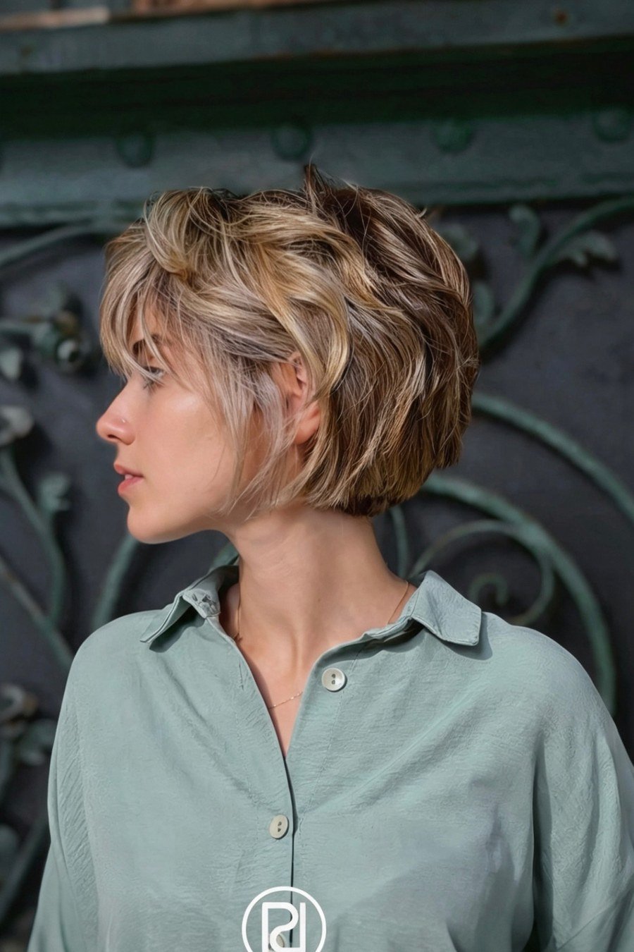 Short Layered Blonde Bob mom haircut idea