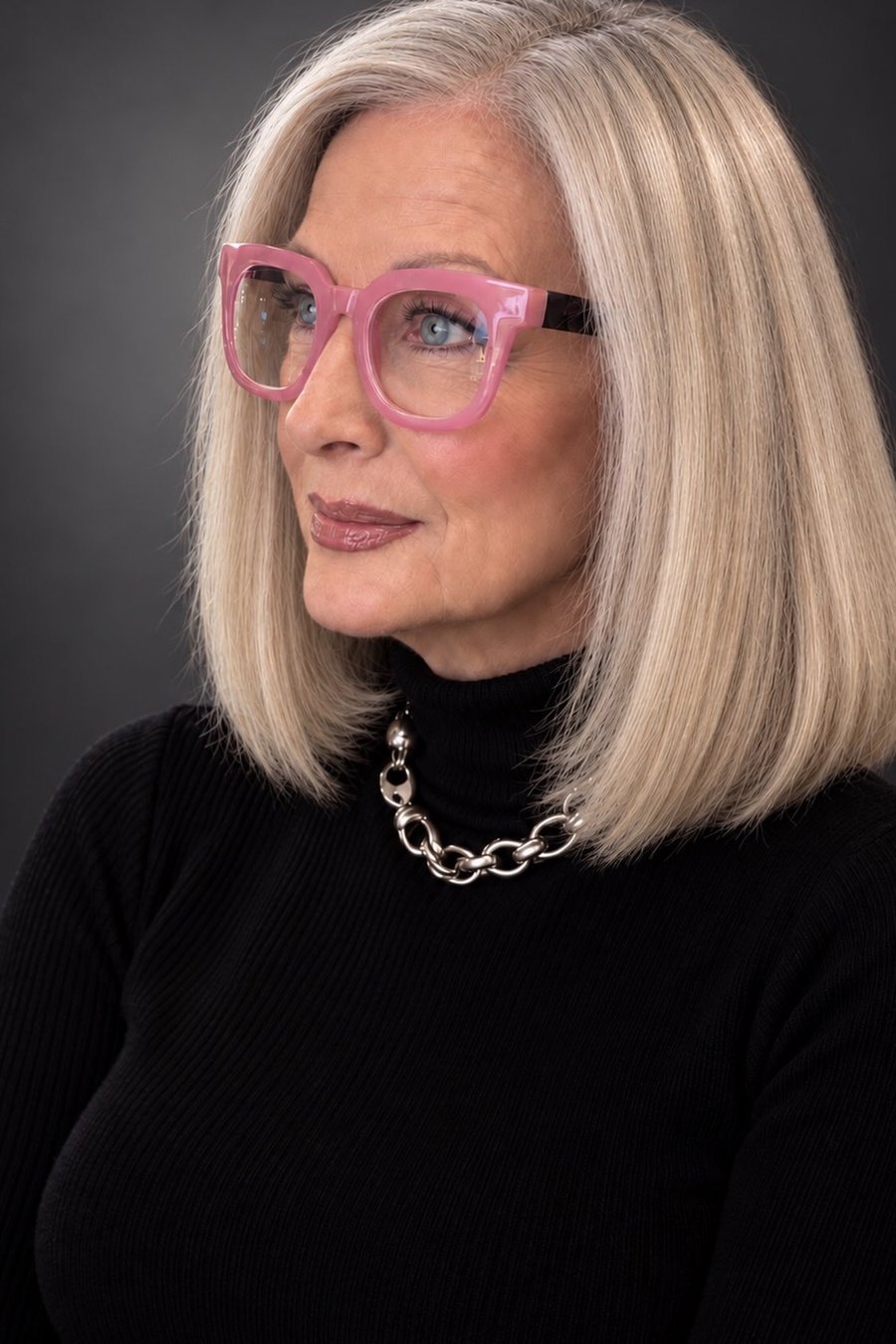Blunt Medium Cut with Healthy Ends medium length hairstyle for women over 70