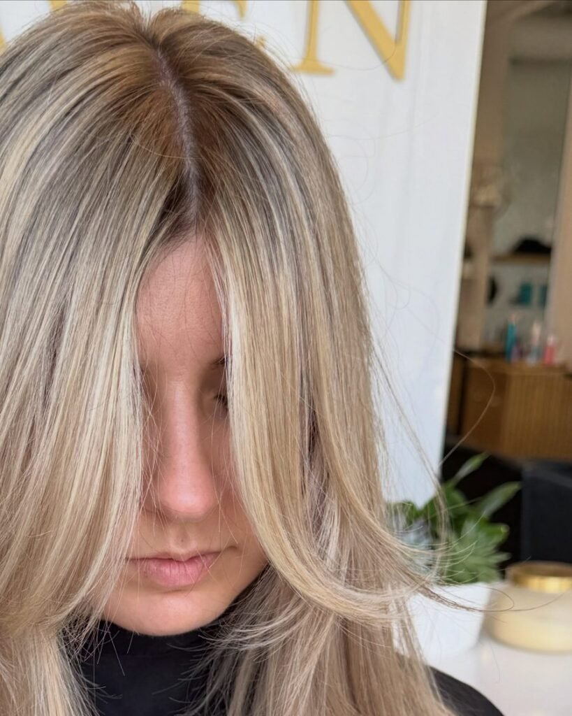 Face-framing money-piece layers - long layered haircut for women over 50