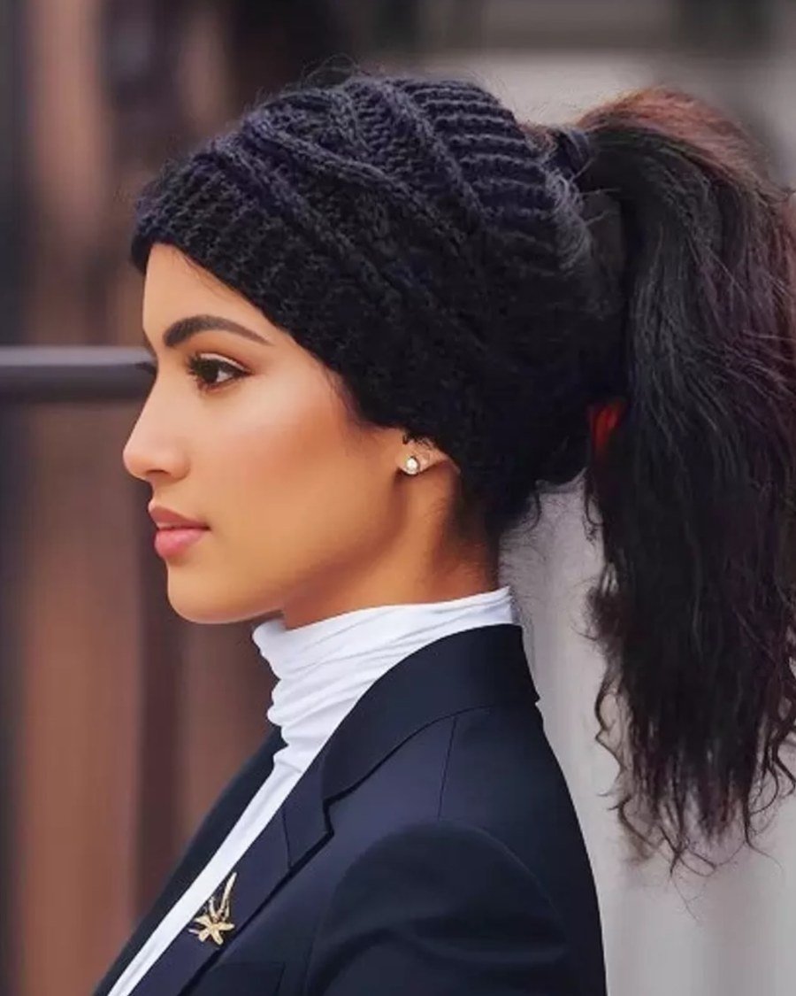 The Ponytail-Exit Beanie - beanie hairstyles