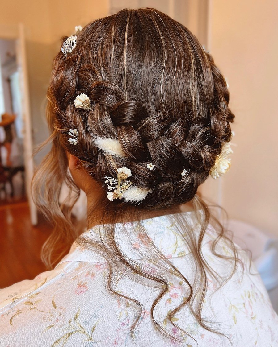 Milkmaid Braided Crown - semi formal hairstyles for women