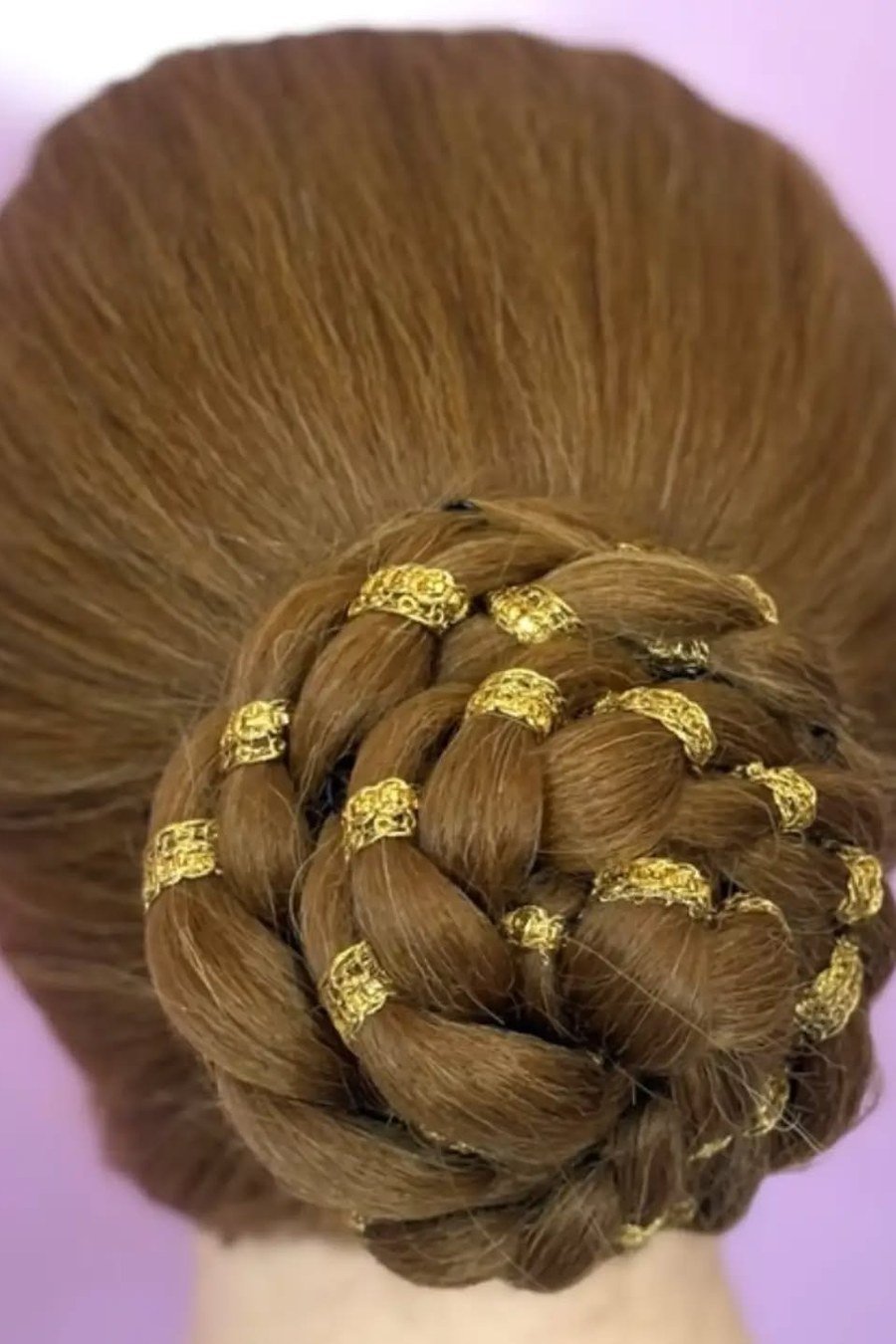 Embellished Bun with Gold Cuffs - natural hair styles