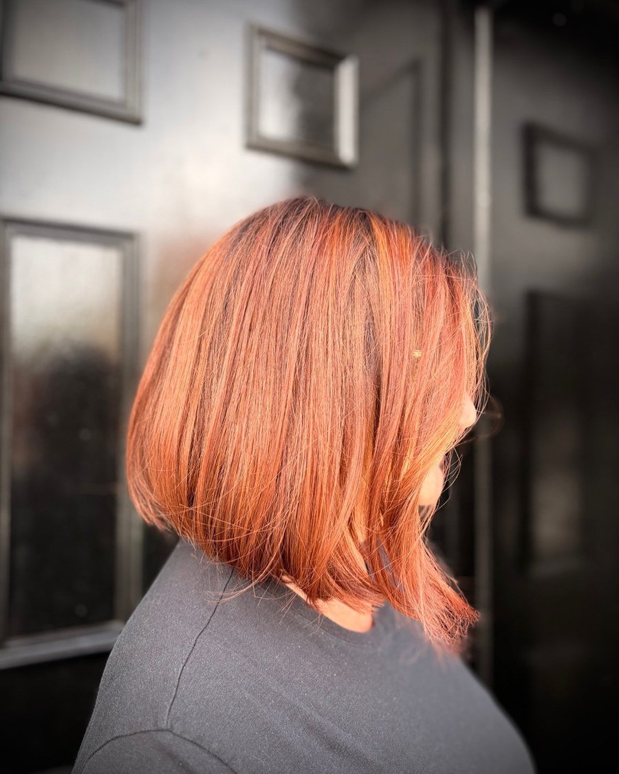 Dark Copper with Caramel Highlights - dark copper hair ideas for women