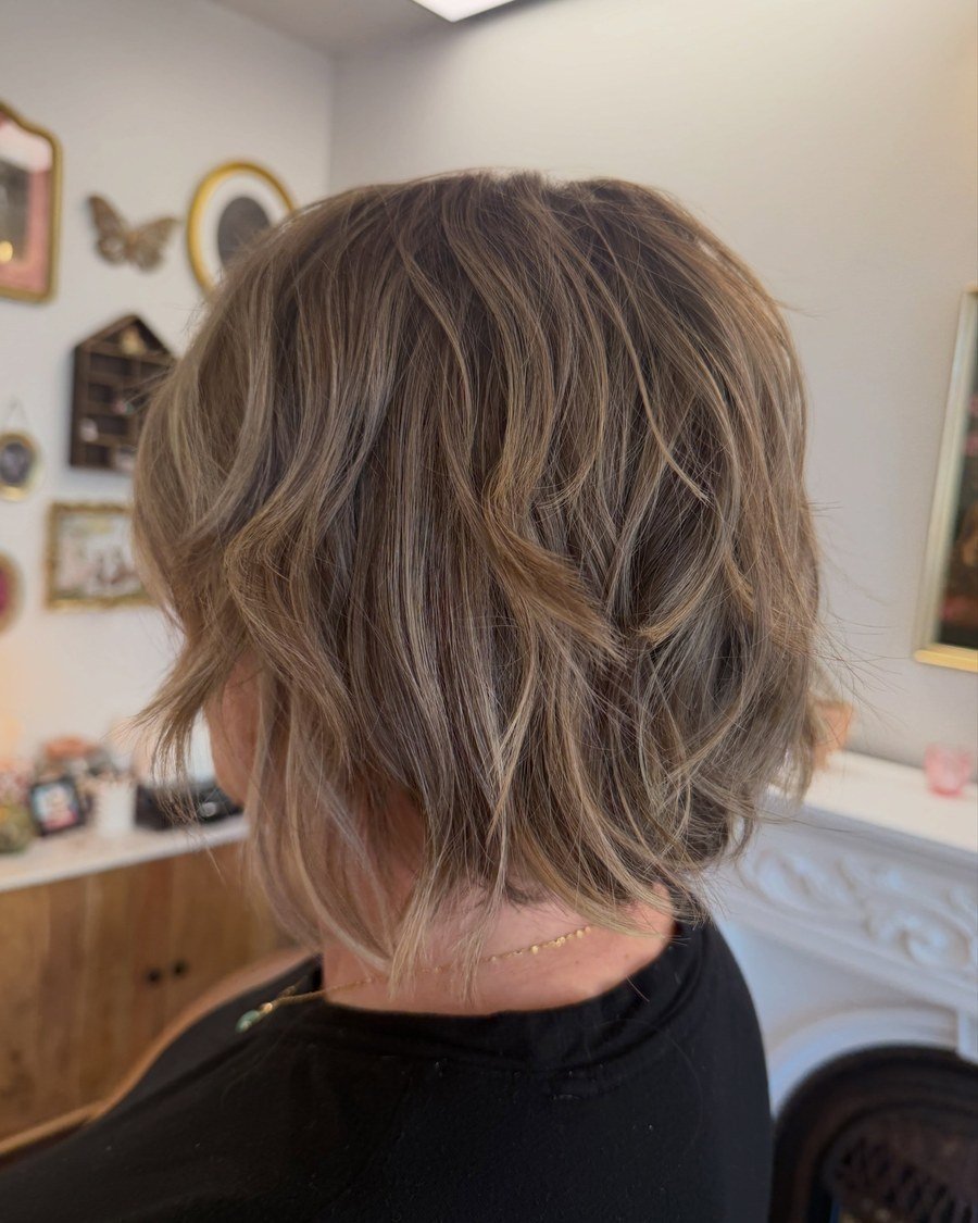 Piecey Bob for thick hair - low maintenance short bob haircut