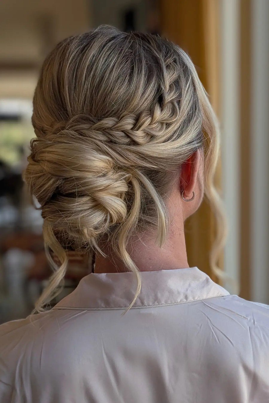 Wrapped French Braid Updo bridesmaid hairstyle