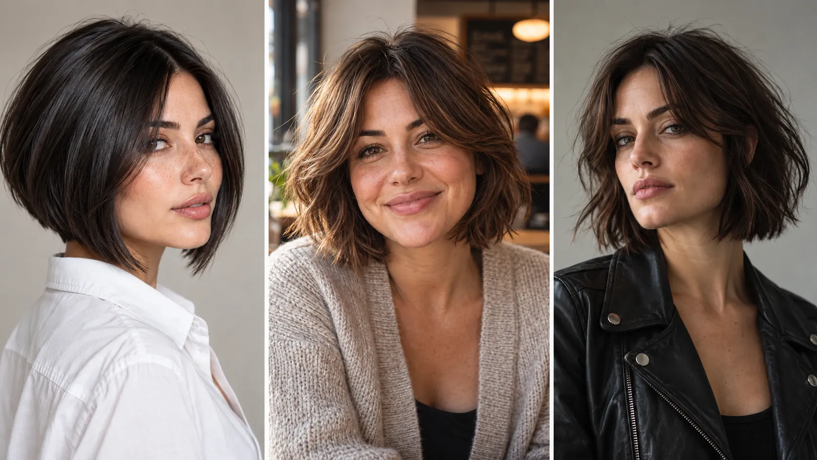 Layered Bob with Curtain Bangs