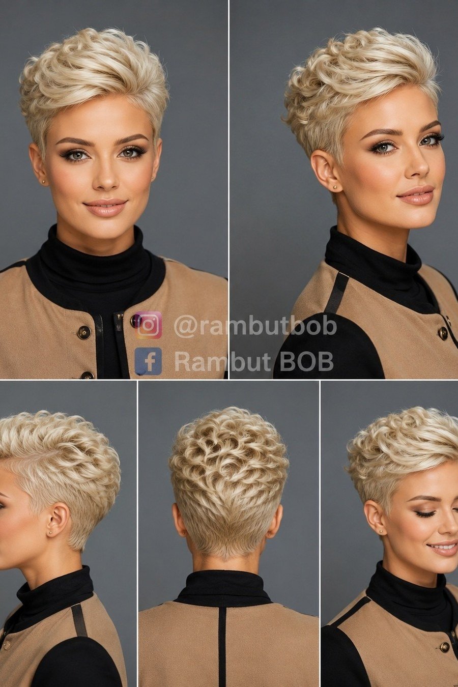 Platinum Curly Pixie — edgy short curly haircuts
