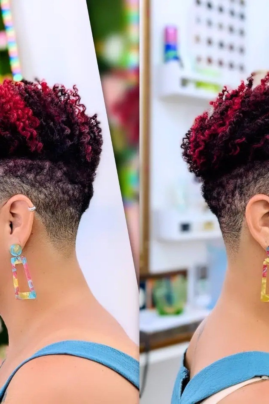 Short Curly Afro with Faded Sides — edgy short curly haircuts