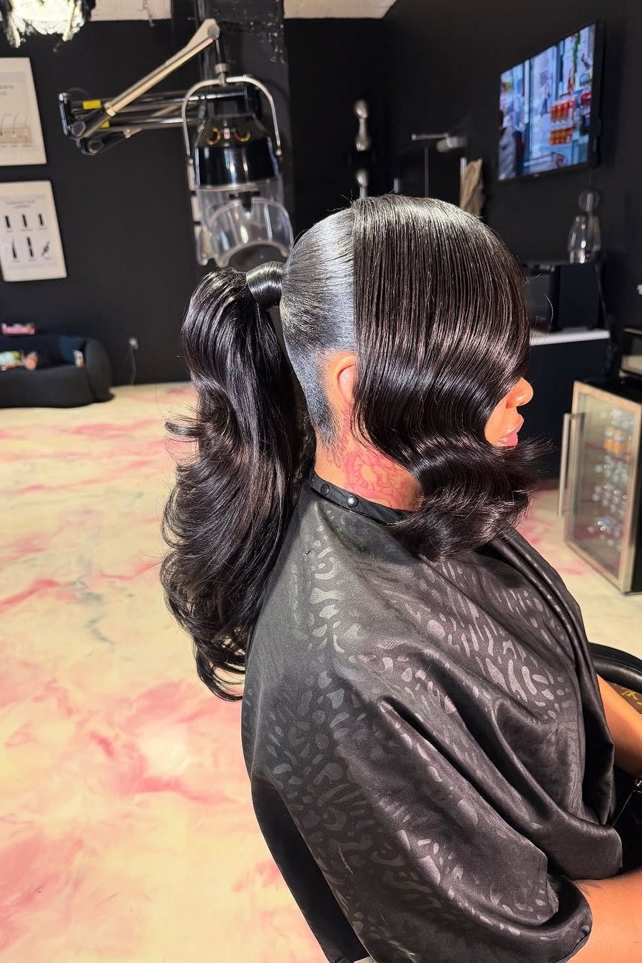 Sleek Half-Up Ponytail — half up half down hairstyles for women
