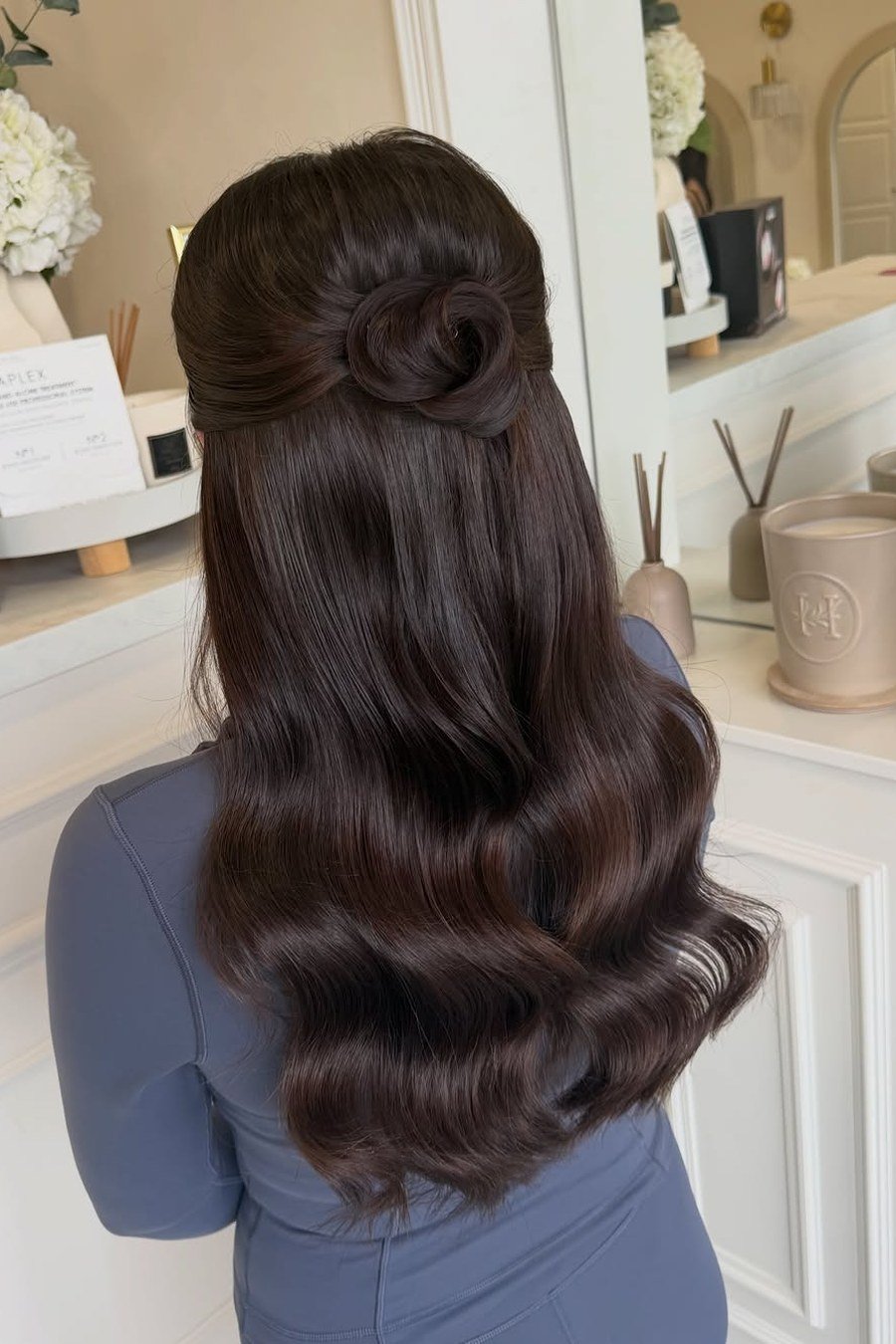 Half-Up Top Knot — half up half down hairstyles for women