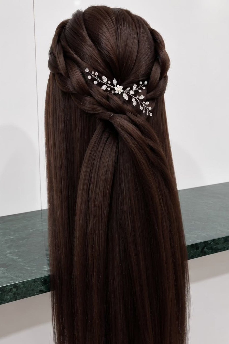 Twisted Half-Up Crown — half up half down hairstyles for women