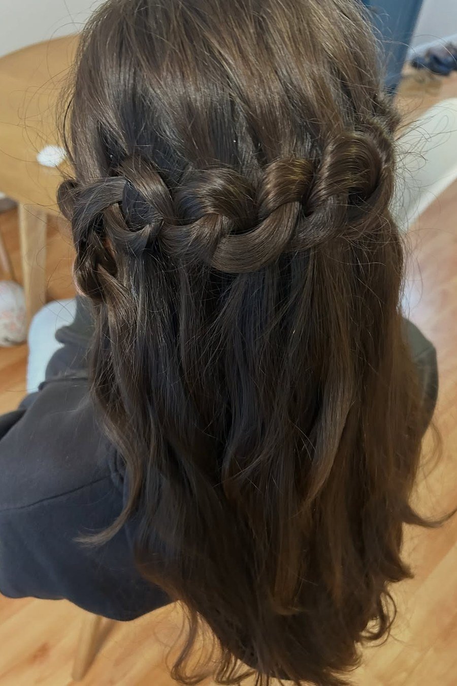 Half-Up Waterfall Braid — half up half down hairstyles for women