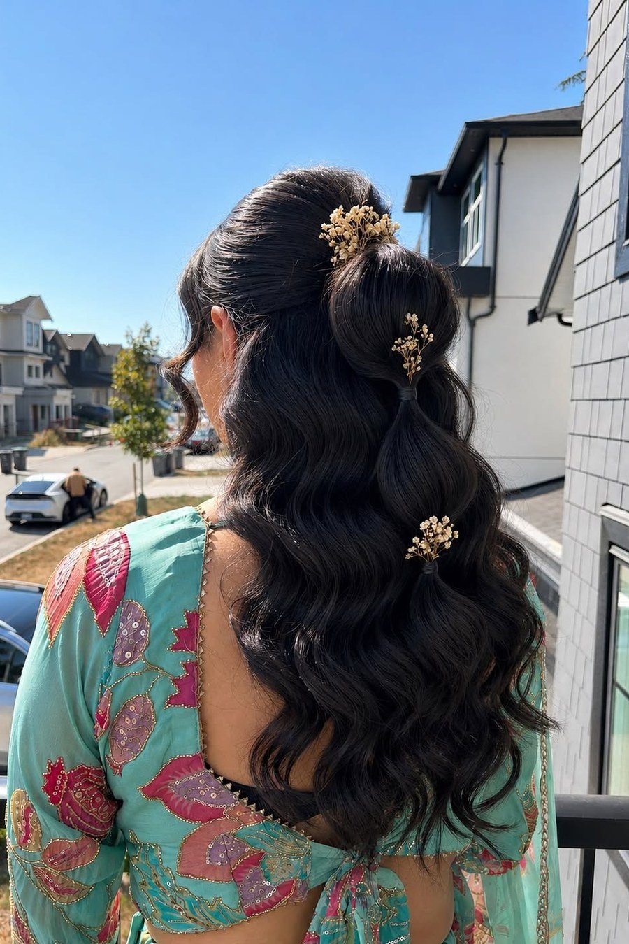 Half-Up Bubble Braid — half up half down hairstyles for women