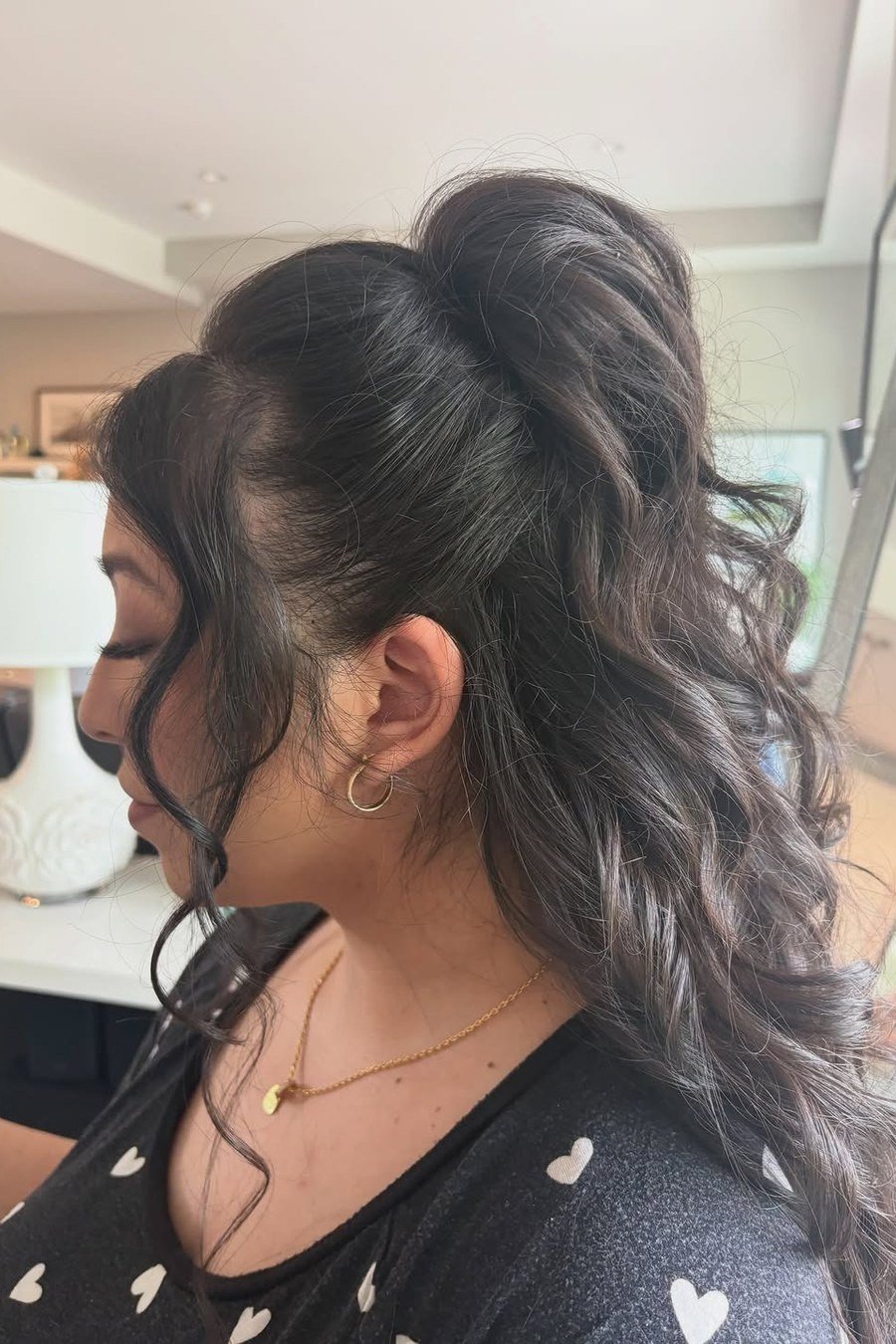 Half-Up with a Side Part — half up half down hairstyles for women