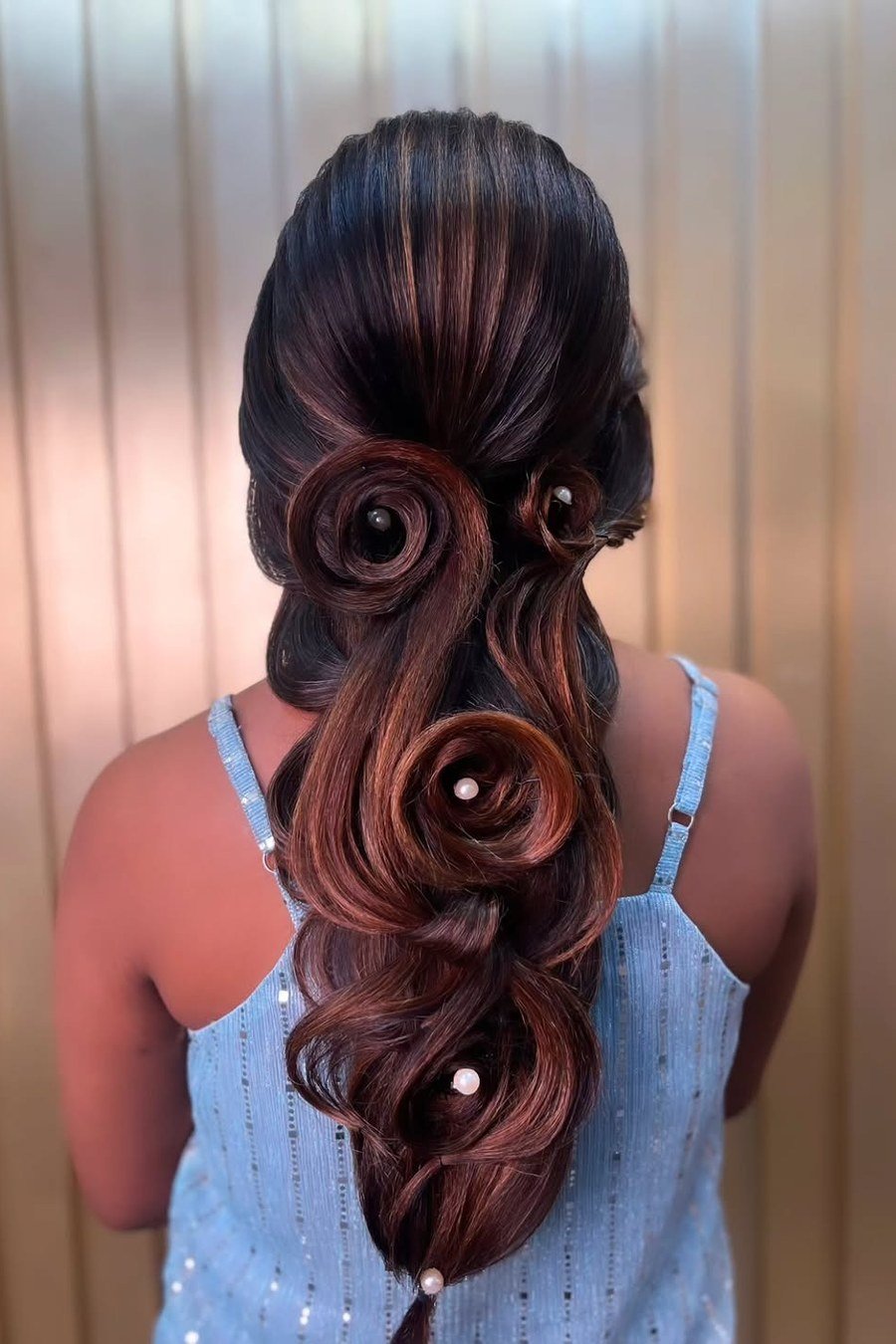 Half-Up Mermaid Waves — half up half down hairstyles for women