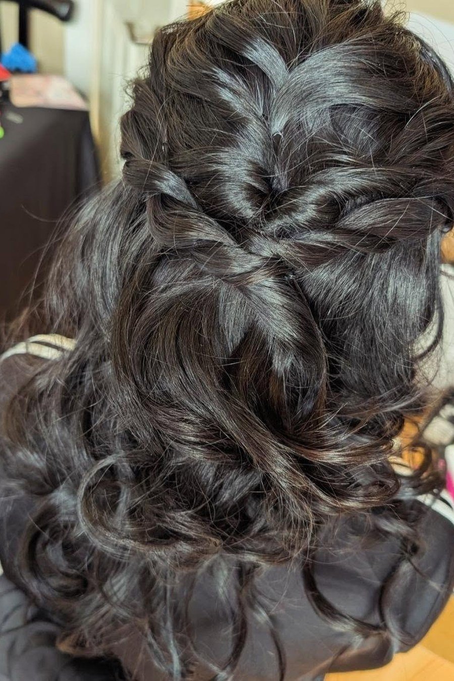 Woven Twist Half-Up — half up half down hairstyles for women
