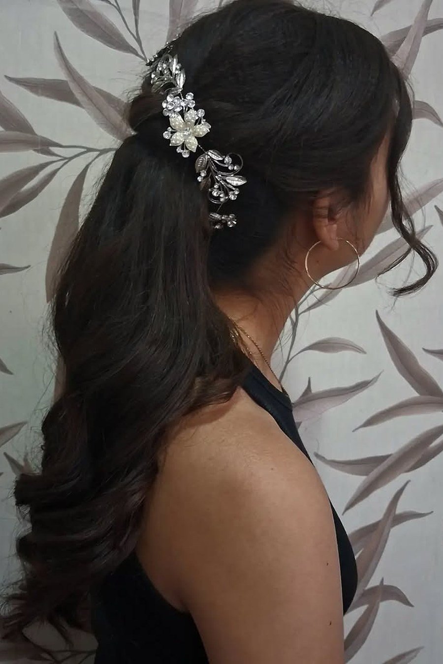 Half-Up with Floral Pins — half up half down hairstyles for women