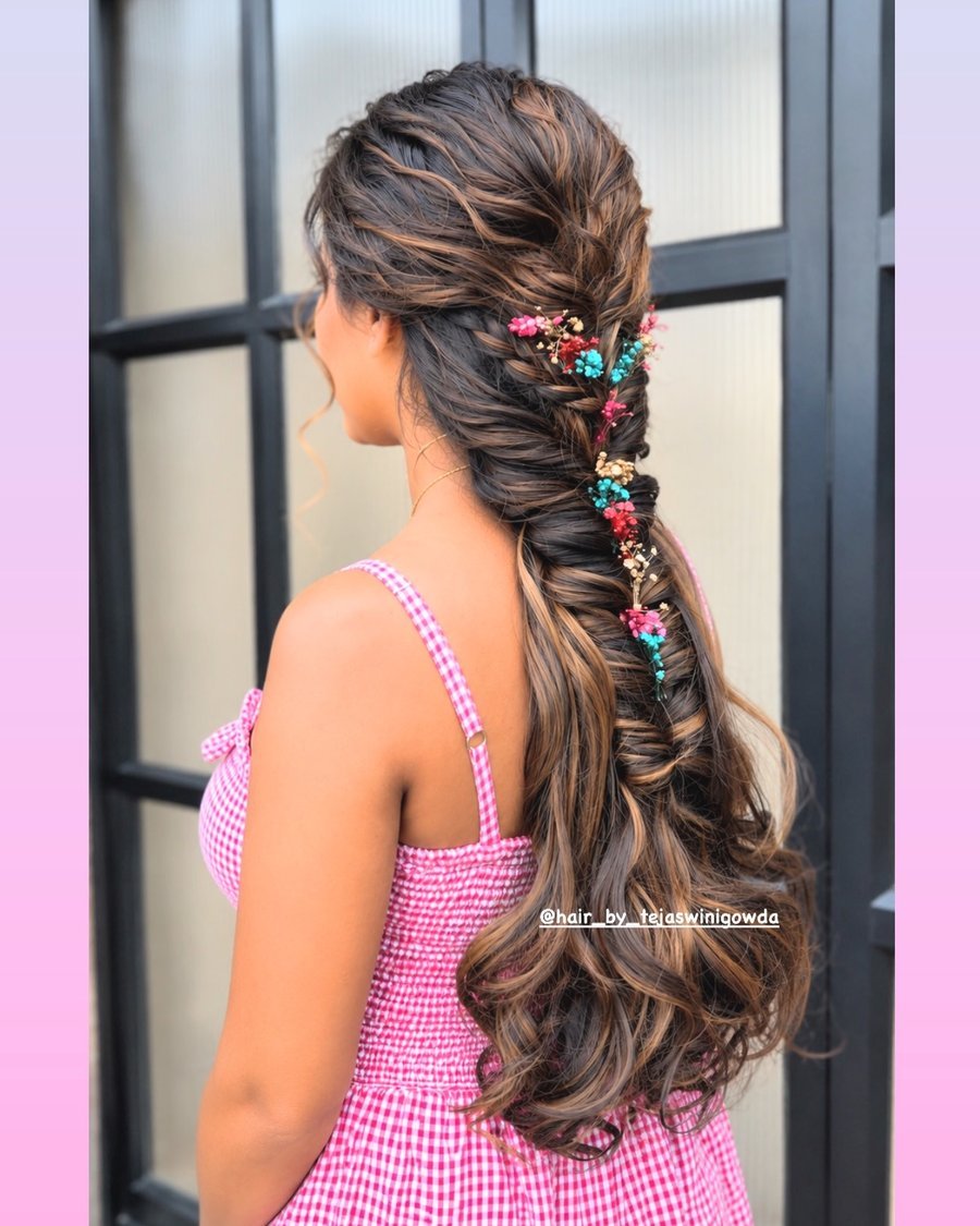 Side Fishtail Braid - holiday hairstyle idea for women