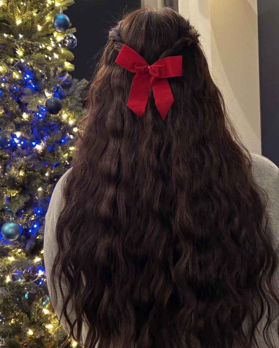 Festive Long Waves - holiday hairstyle idea for women