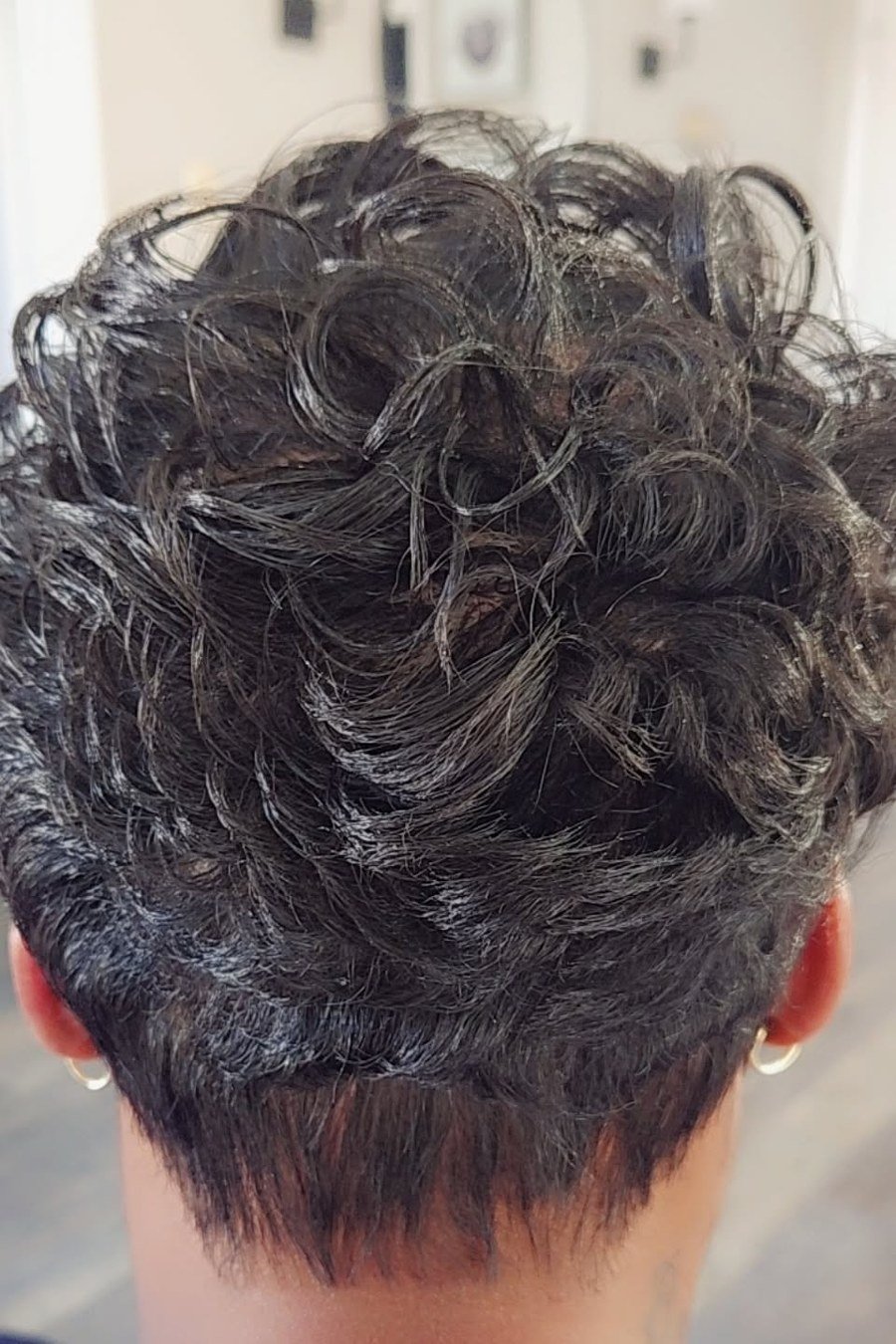 Stacked Curly Pixie - layered short curly haircuts
