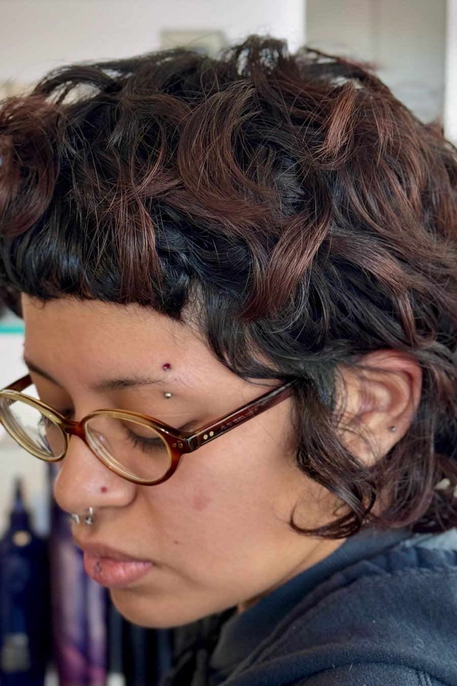 Curly Shag with Choppy Ends - layered short curly haircuts