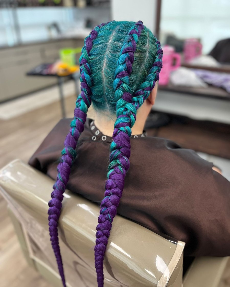 Double Dutch Skeleton Braids - halloween hairstyle