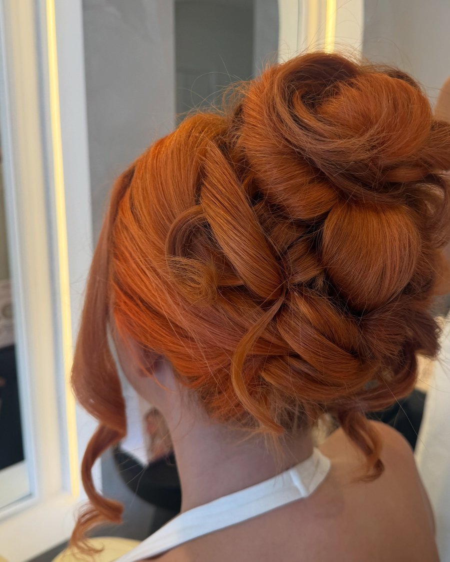 Pumpkin Spice Twisted Crown - halloween hairstyle