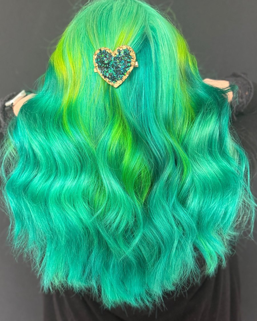 Mermaid Teal Waves - halloween hairstyle
