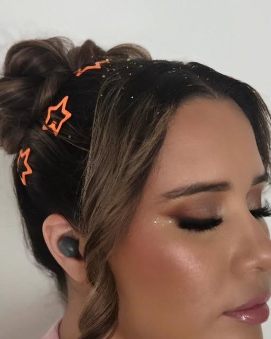 Witchy Space Buns with Star Clips - witch hairstyles idea