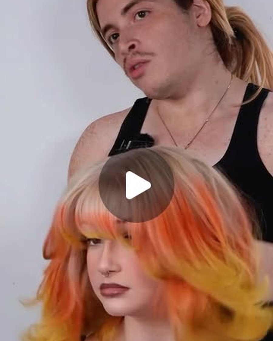 Candy Corn Ombré Tips - halloween hairstyle