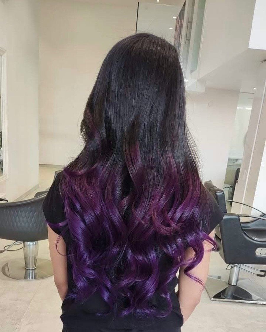 Phantom Purple-Black Waves - halloween hairstyle