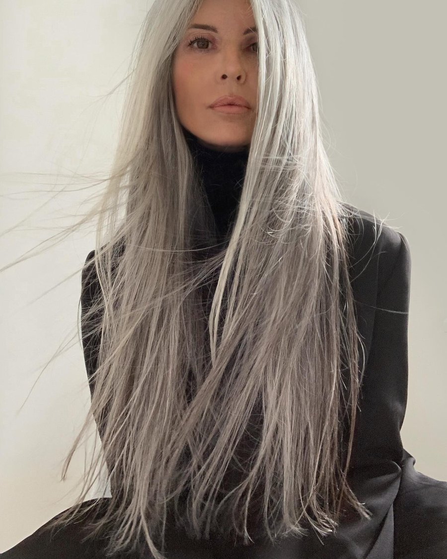 Silver Skeleton Metallic Waves - halloween hairstyle