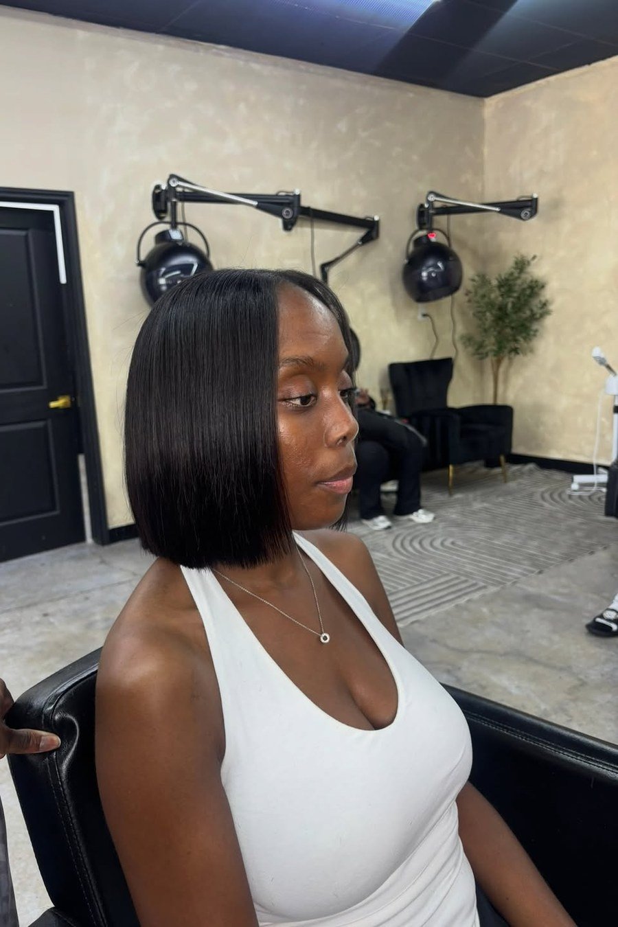 Blunt Cut Ear-Length Bob — low maintenance black woman ear length short bob