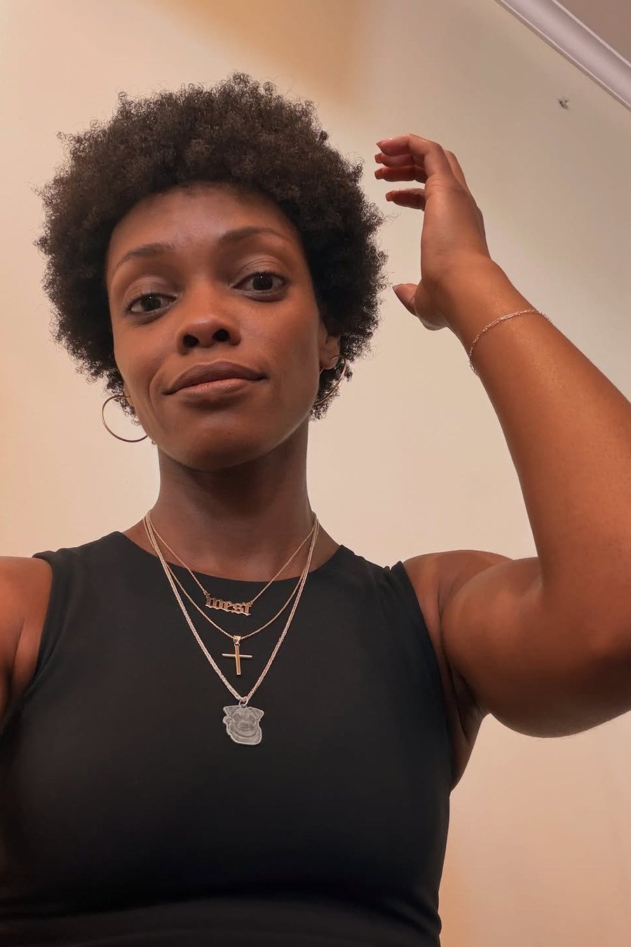 Round Afro Bob — low maintenance black woman ear length short bob