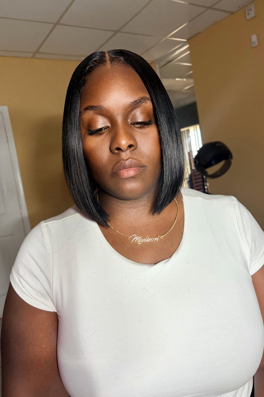 Closure Bob — low maintenance black woman ear length short bob