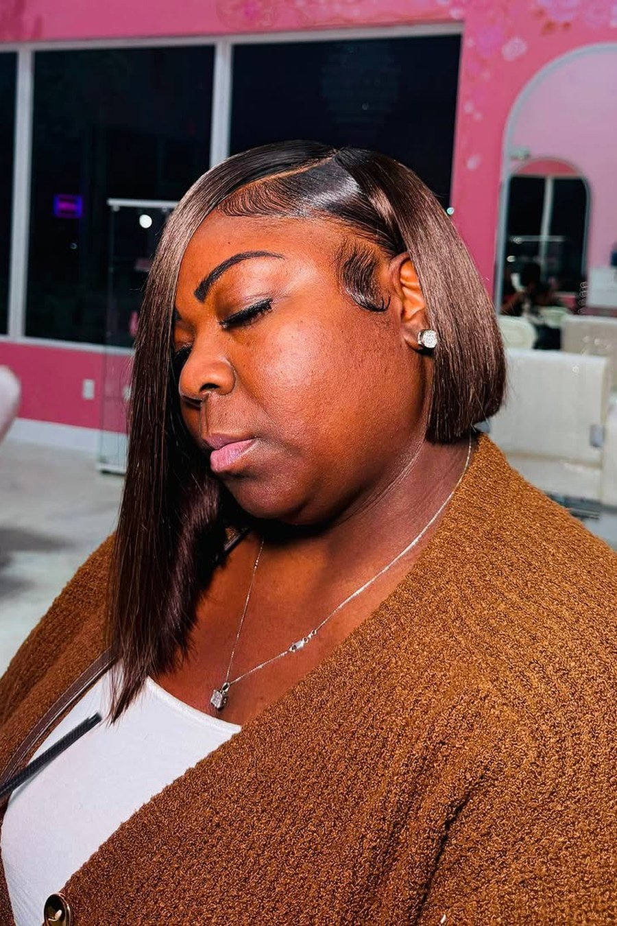 Asymmetrical Ear-Length Bob — low maintenance black woman ear length short bob