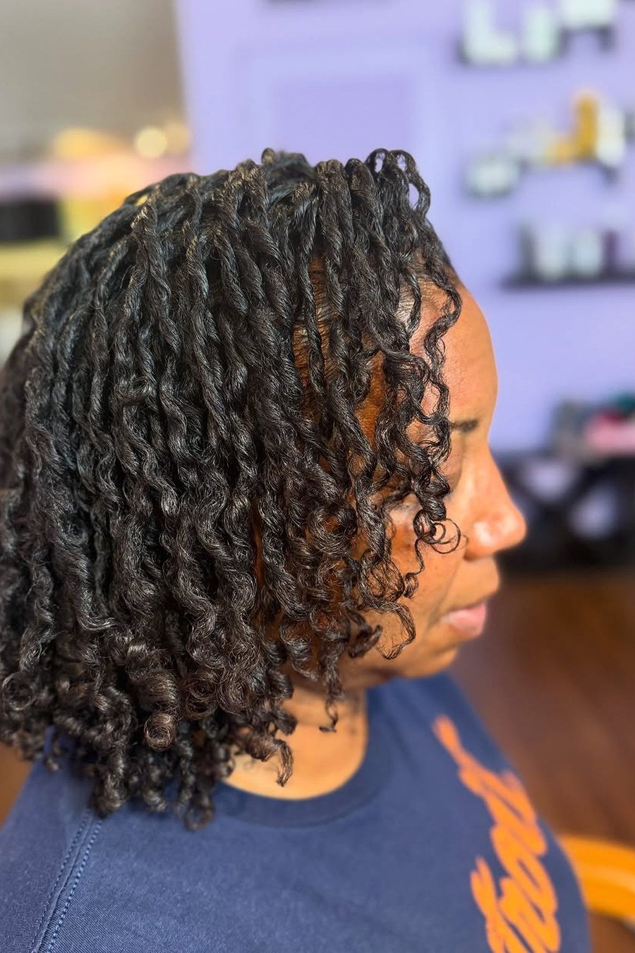 Wash-and-Go Coil Bob — low maintenance black woman ear length short bob