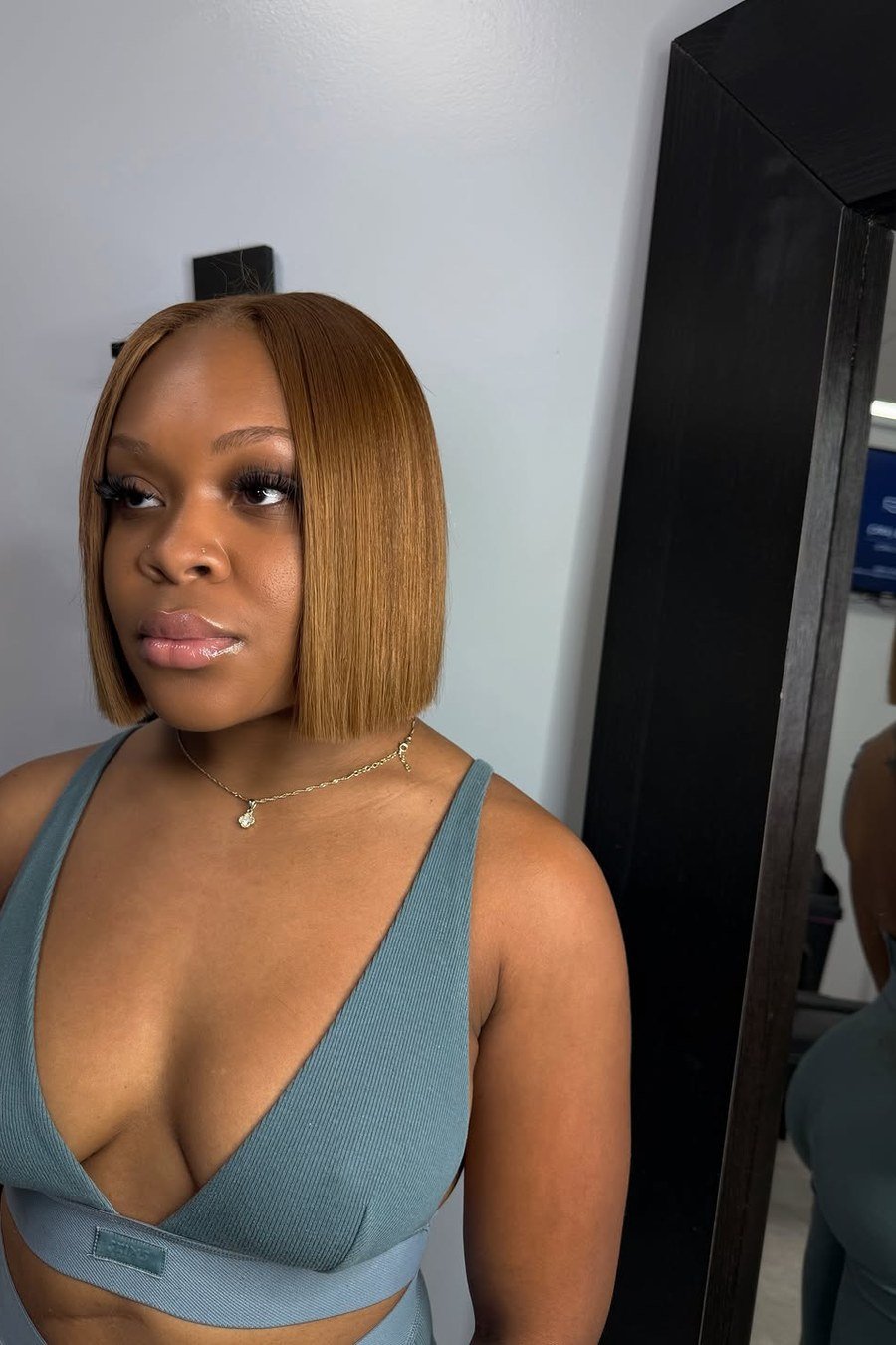 Honey Blonde Ear-Length Bob — low maintenance black woman ear length short bob