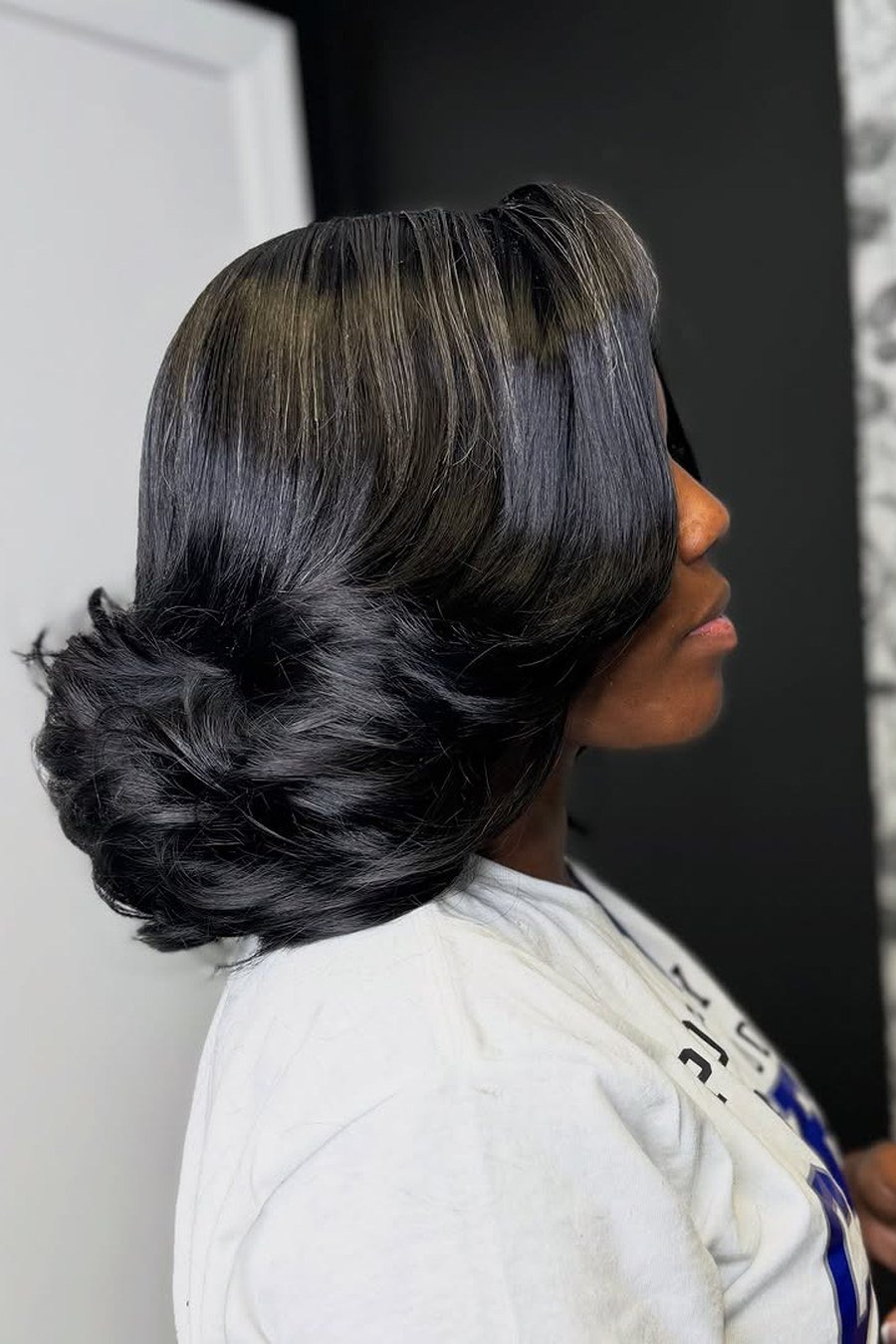 Stacked Ear-Length Bob — low maintenance black woman ear length short bob