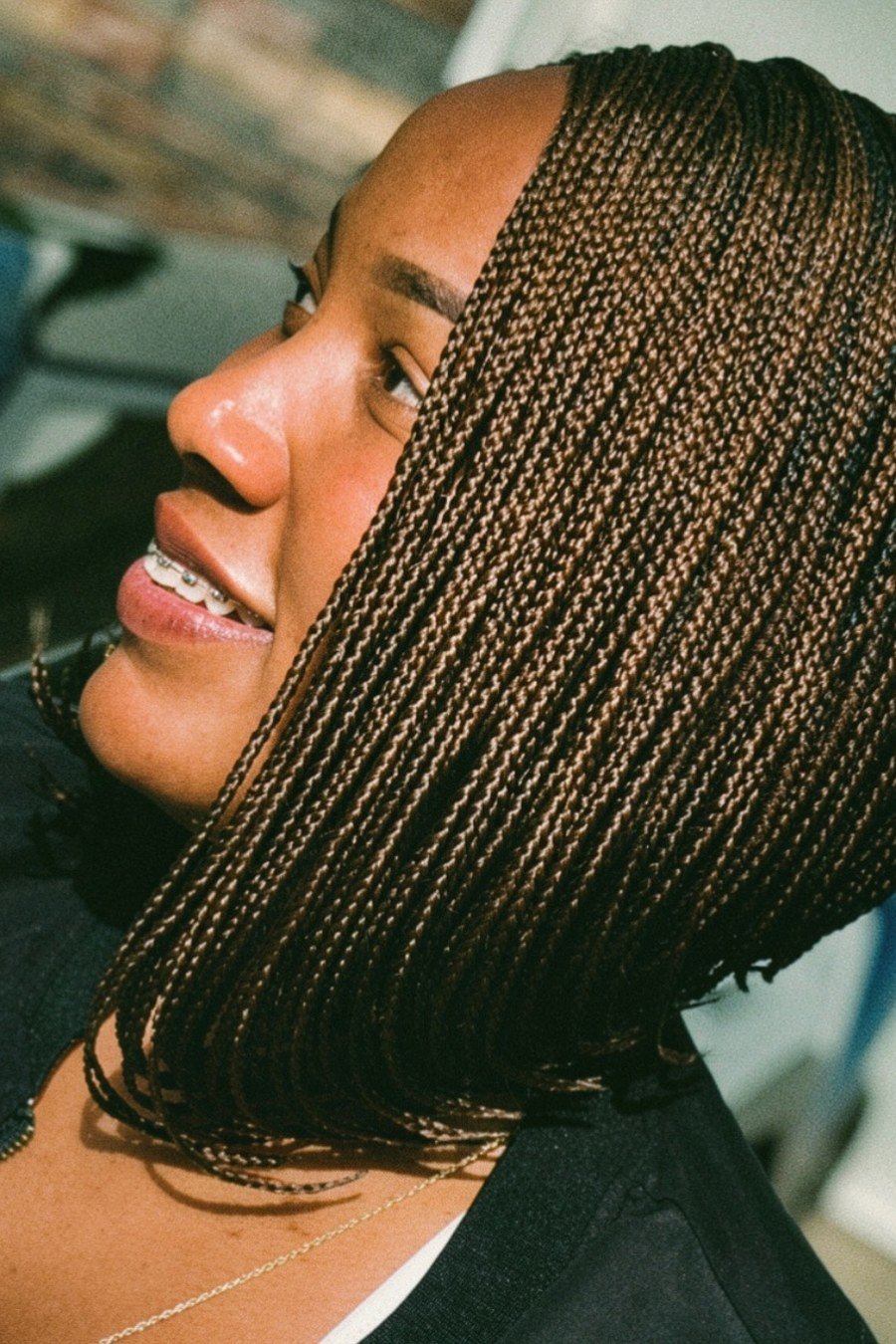 Knotless Braided Bob — low maintenance black woman ear length short bob