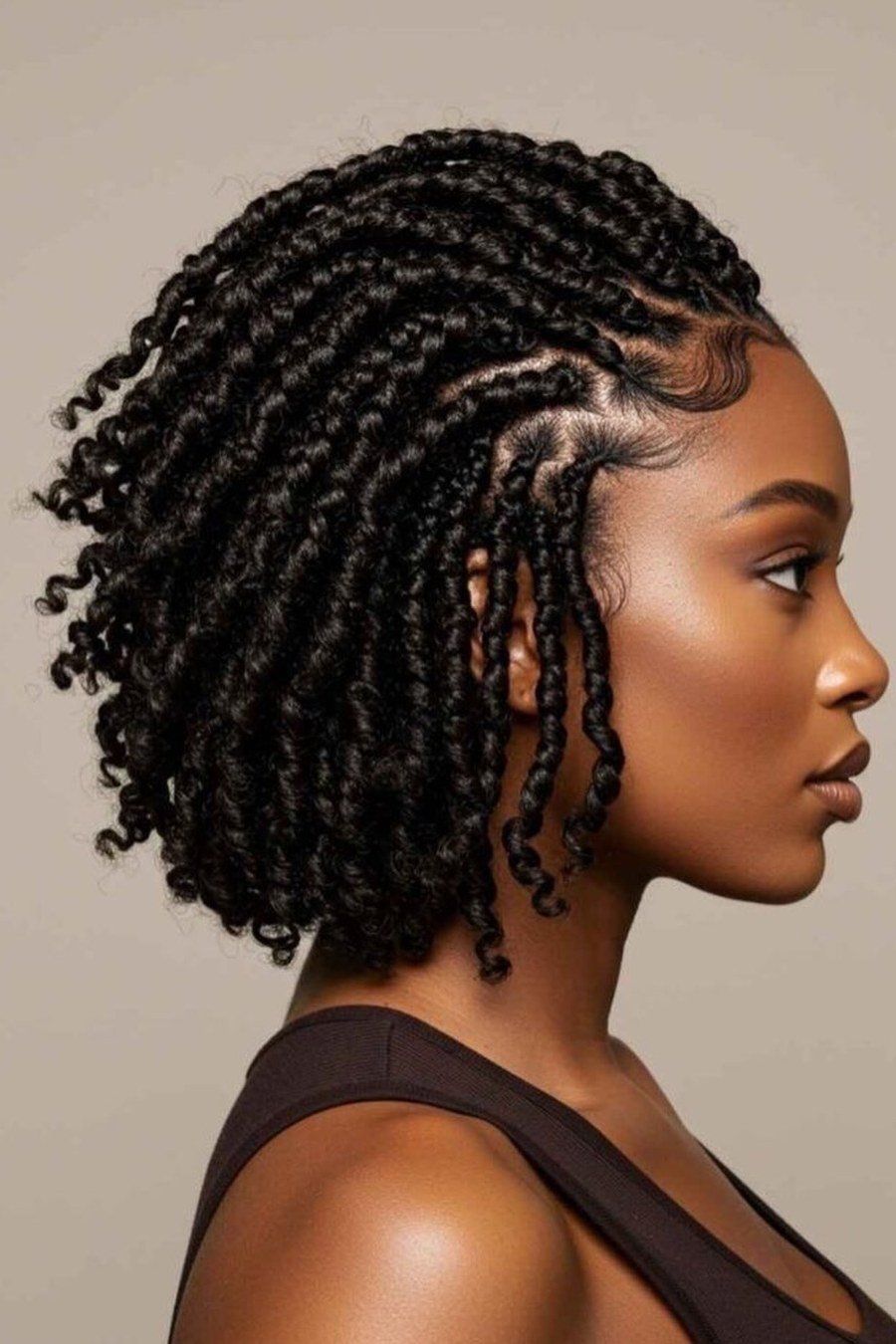 Natural Twist-Out Bob — low maintenance black woman ear length short bob