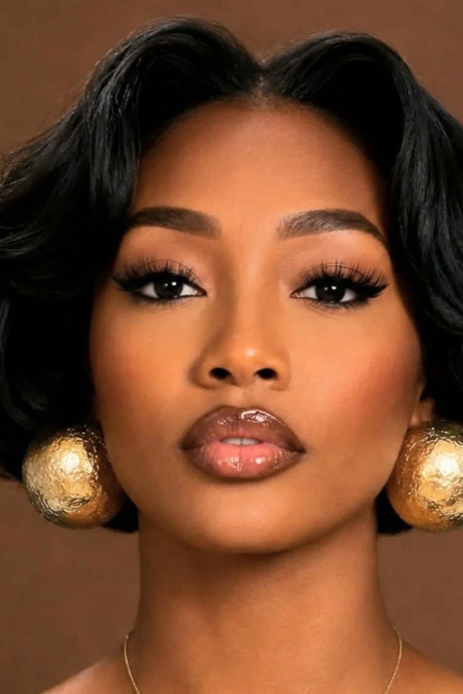 Big Voluminous Ear-Length Bob — low maintenance black woman ear length short bob