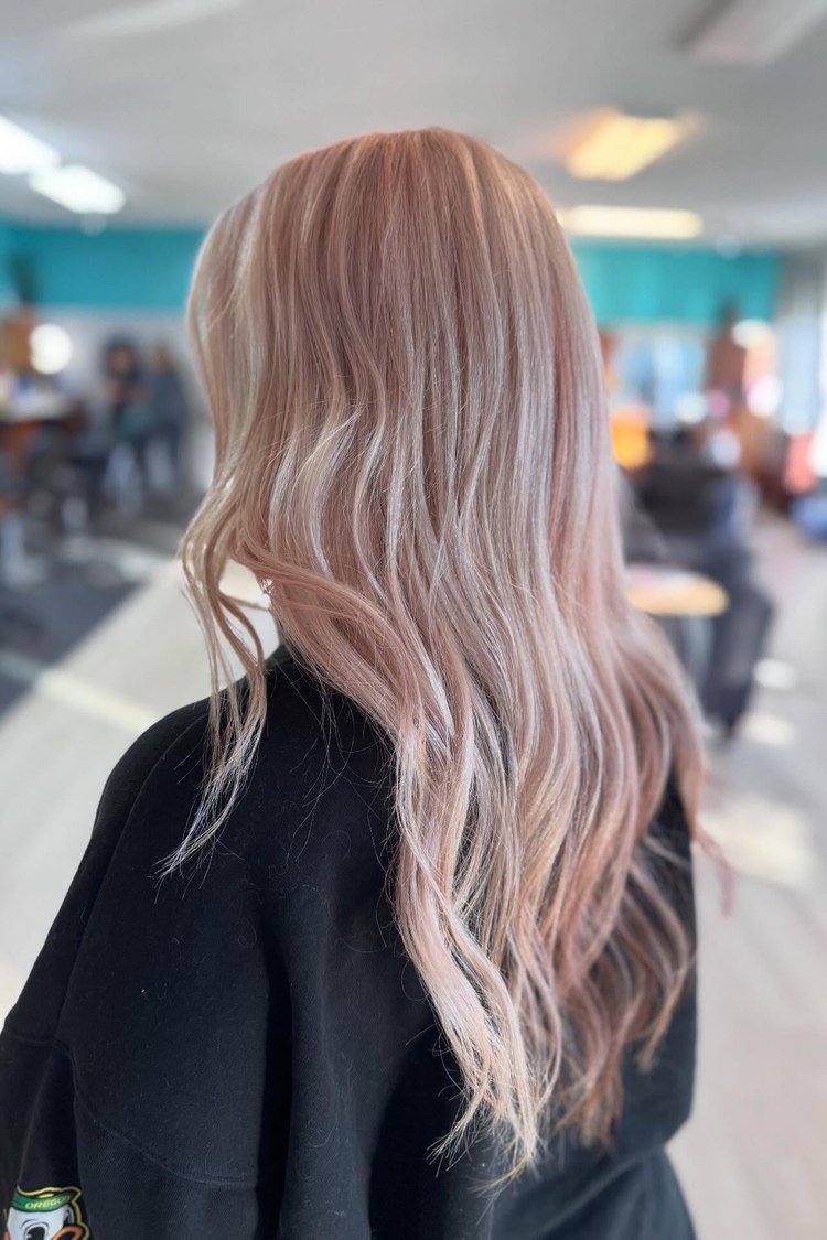Rose gold platinum highlights