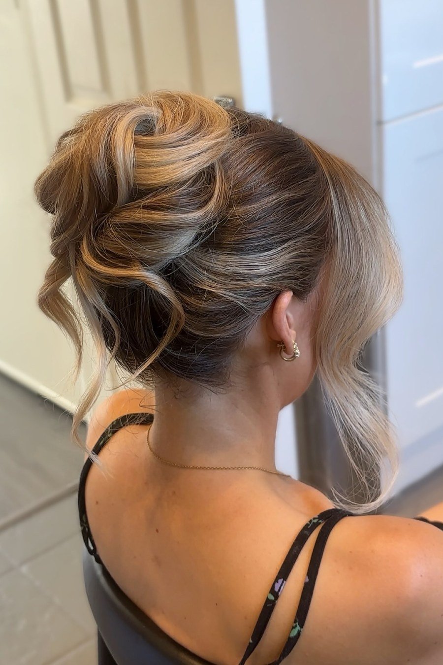 Messy Textured Bun — elegant updo hairstyles for women