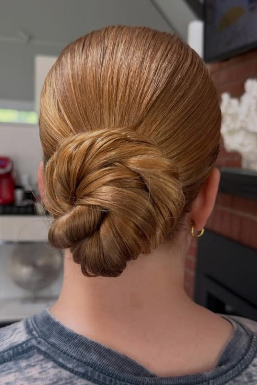 Romantic Low Twisted Bun — elegant updo hairstyles for women