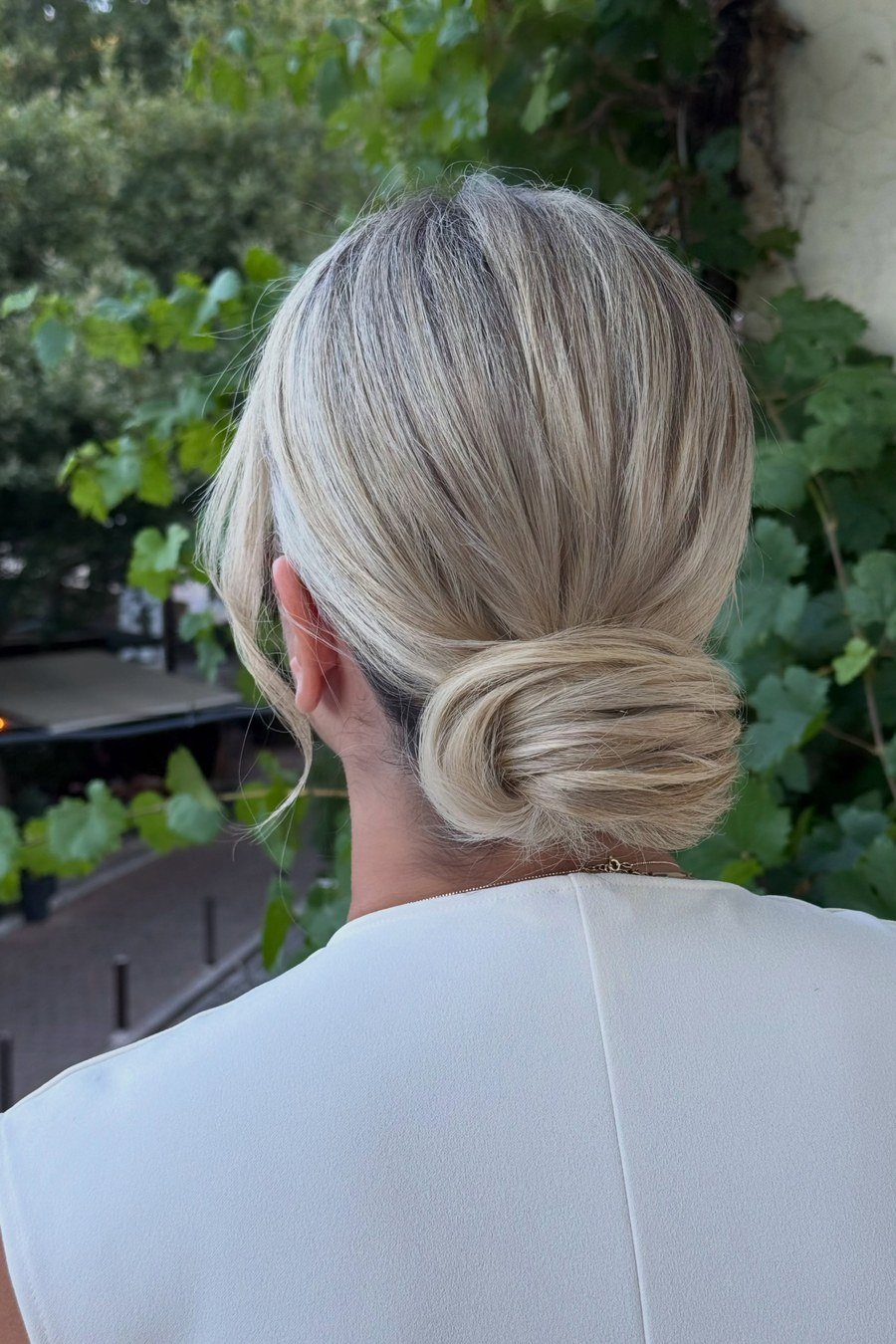Sleek Wrapped Low Bun — elegant updo hairstyles for women
