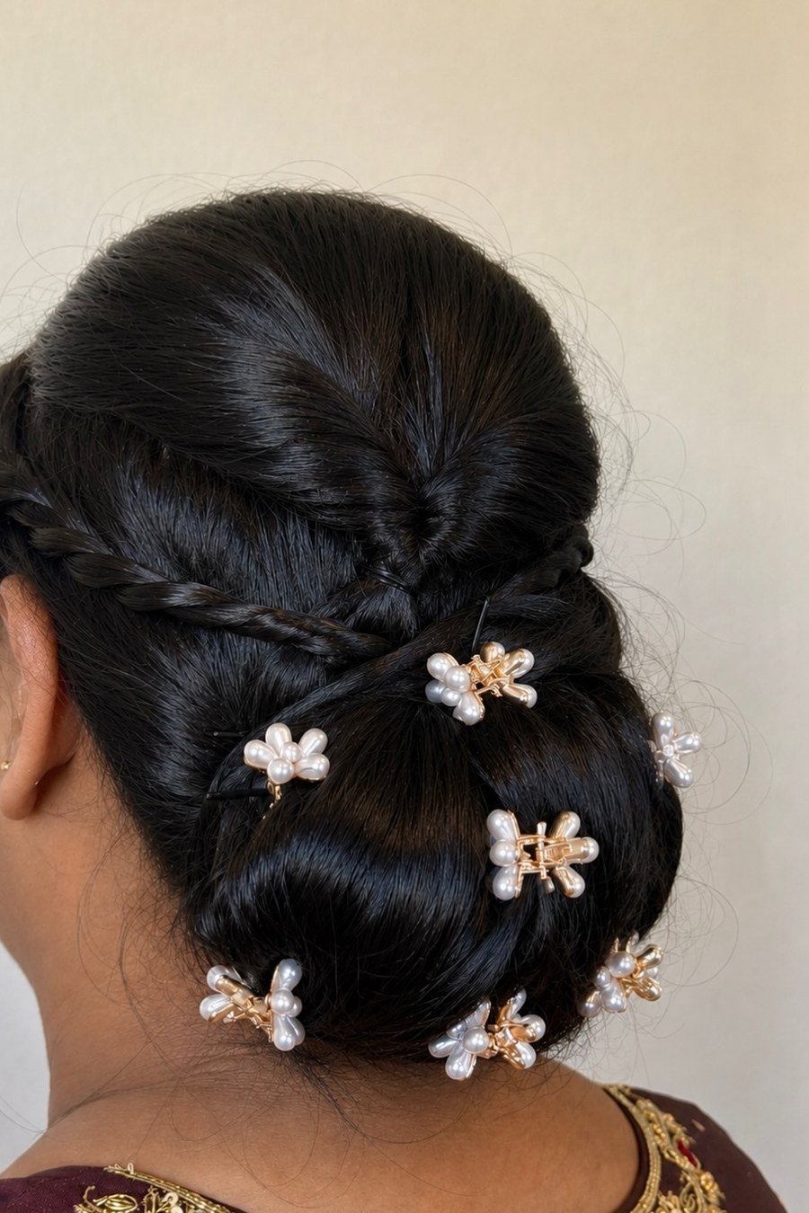 Twisted Crown with Low Bun — elegant updo hairstyles for women